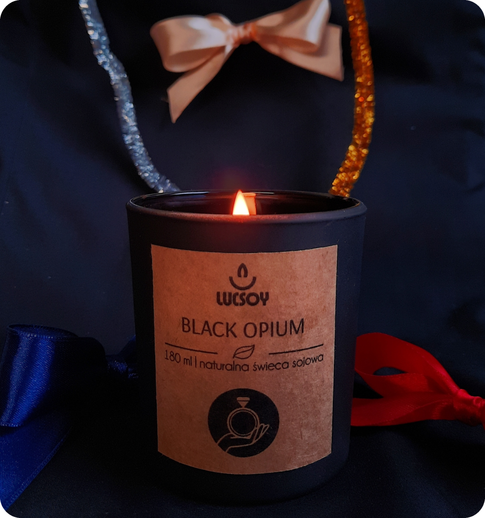 Świeca sojowa na prezent black opium