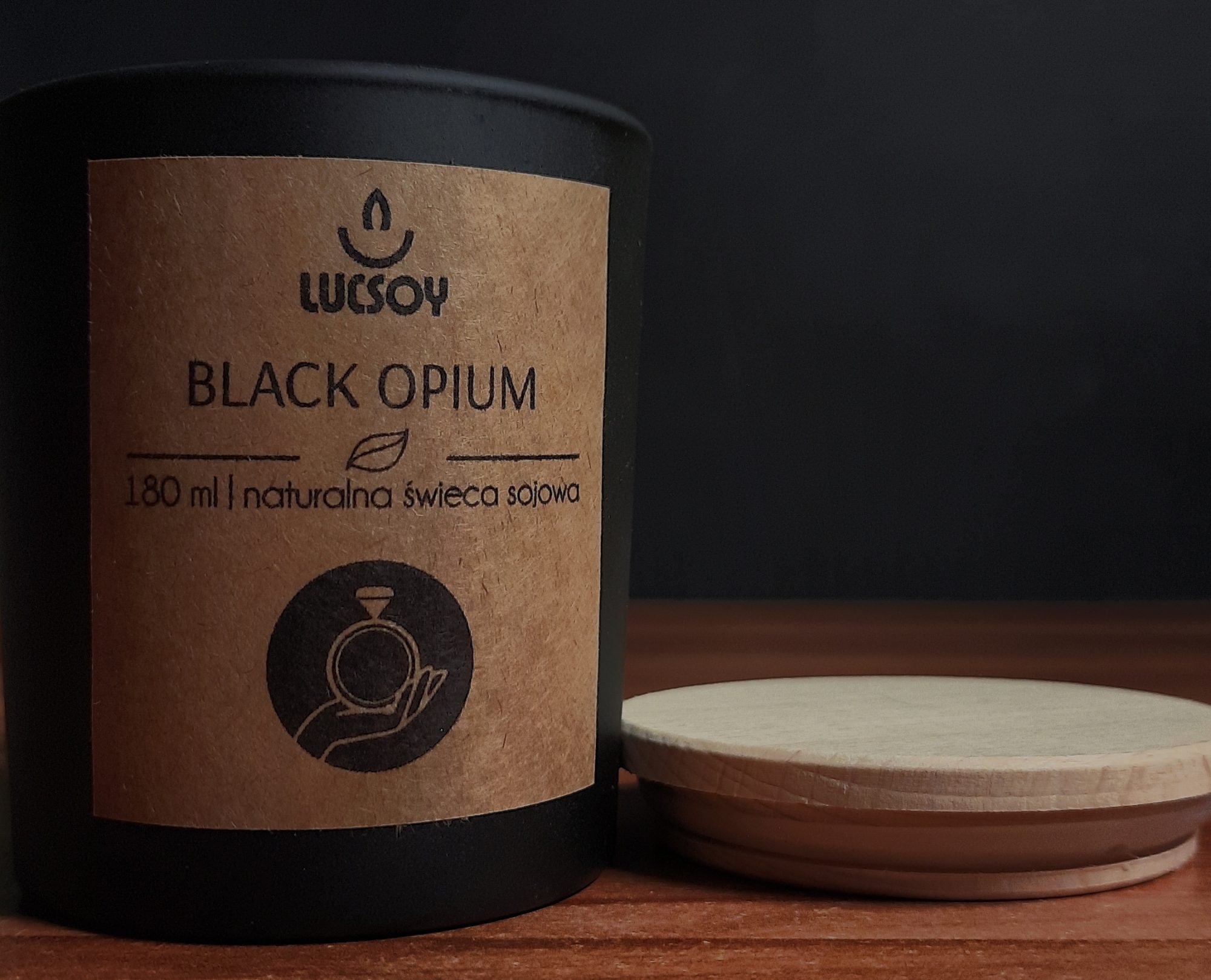 świeca sojowa z pokrywką black opium